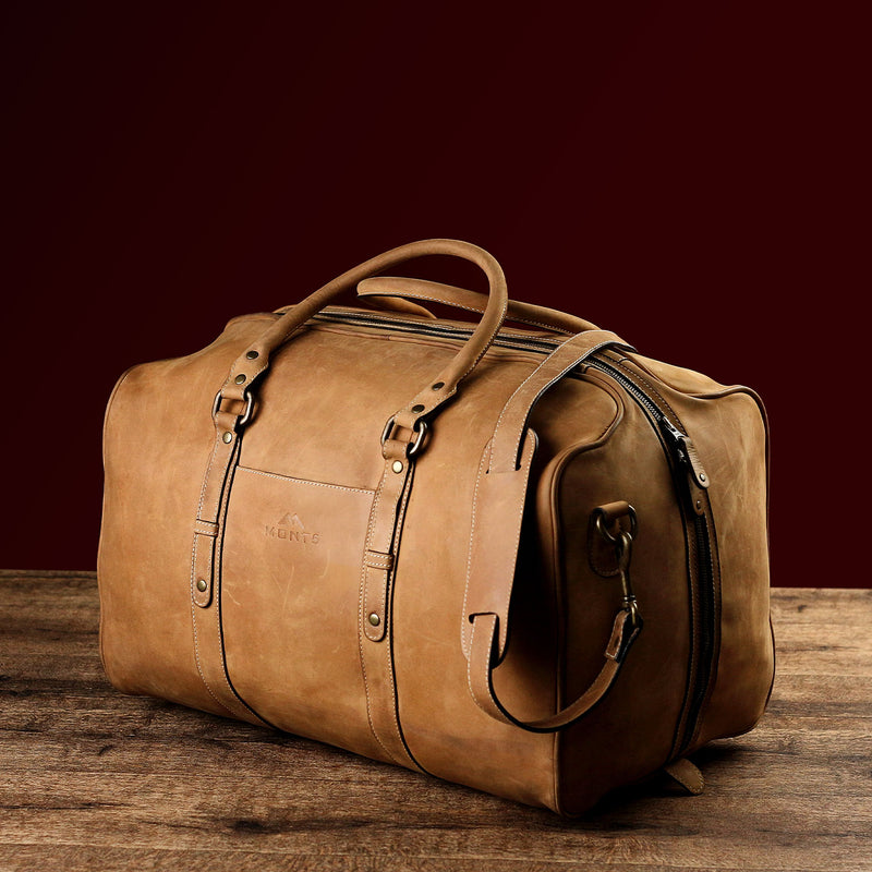 Tan Vintage Leather Duffle