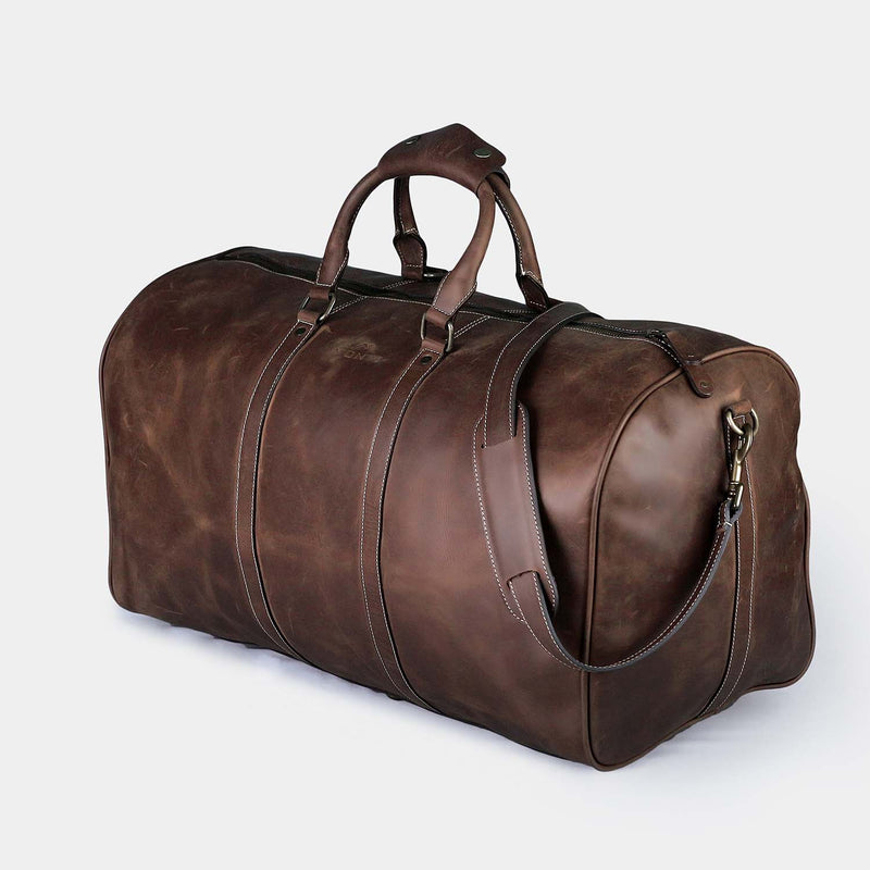 Brown leather duffel Bag