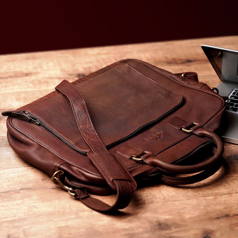 Brown Leather Satchel Mens