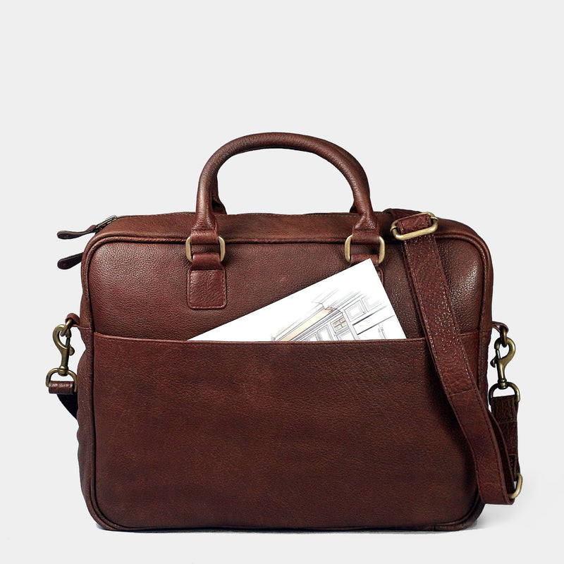 Womens Brown Leather Satchel