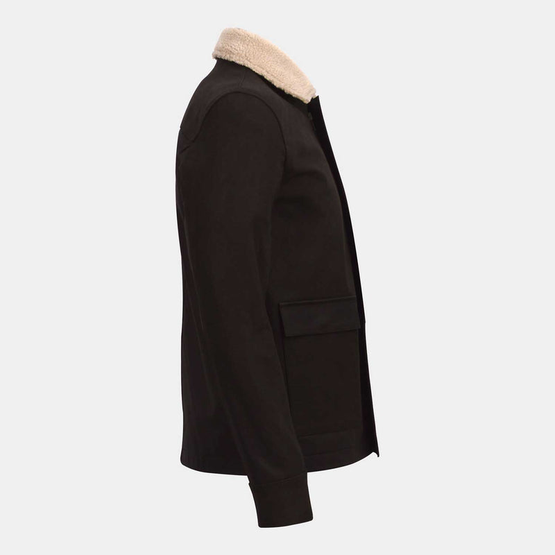 Men's Vintage Fur Collar Leather Jacket
