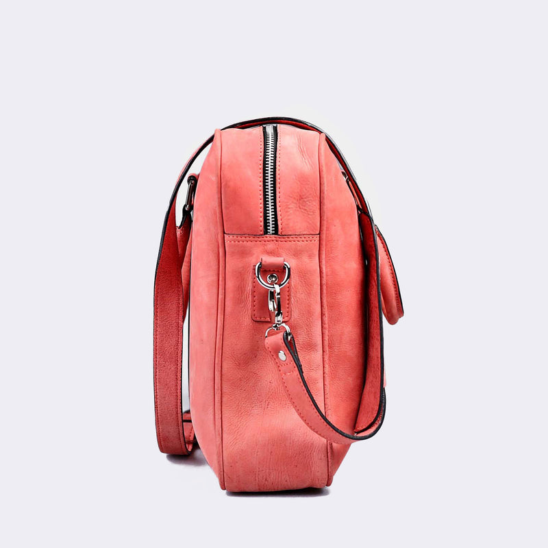 Pink Leather Laptop Bag For Women