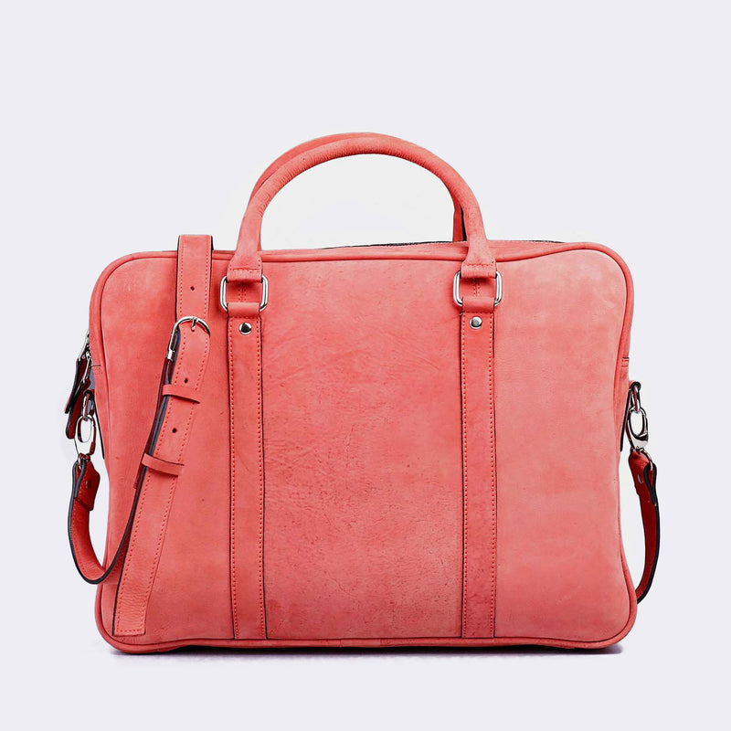 Pink Leather Briefcase For Women